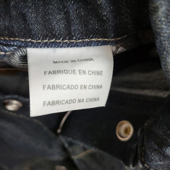 Levis Red Tab Trucker Denim Jacket Womens Medium Dark Wash Snap Closure 2 Pocket - Picture 14 of 14